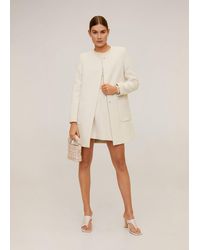 Mango Straight-cut Coat - Natural