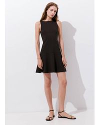 Mango - Knitted Dress With Frill Hem - Lyst