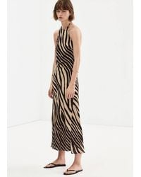 Mango - Halter Neck Animal Print Dress - Lyst