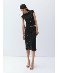 Mango - Short-Sleeve Sequin Top - Lyst