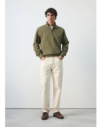 Mango - Zip Neck Sweatshirt 100% Cotton Lightweight - Lyst