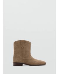 MANGO TEEN - Suede Leather Ankle Boots - Lyst