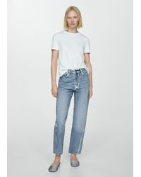 Mango - Straight Jeans With Foil Details - Lyst