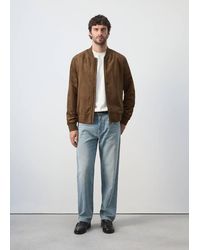 Mango - Suede-Effect Bomber Jacket - Lyst
