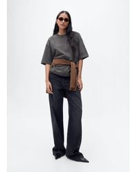 Mango - Oversized Cotton T-Shirt - Lyst
