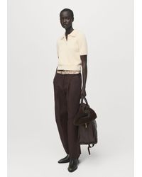 Mango - Faux-Fur Polo-Neck Sweater - Lyst