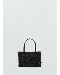 Mango - Handbag With Flower Appliqué - Lyst
