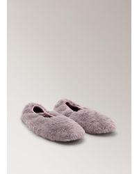 Mango - Ballerina Effetto Pelliccia Arancione Tostato - Lyst