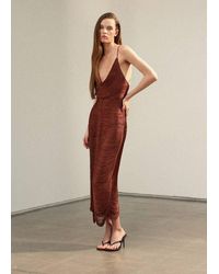 Mango - Fringed Dress With Low Back - Lyst