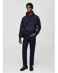 Mango - Lightweight Cotton Hooded Sweatshirt Dark - Lyst