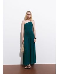 Mango - Asymmetrical Dress With Gathered Body - Lyst