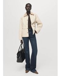 Mango - Denim Parka With Contrasting Collar - Lyst