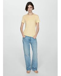 Mango - Short-sleeved Linen T-shirt Pastel - Lyst