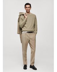 Mango - Cold Wool Trousers With Pleat Detail - Lyst