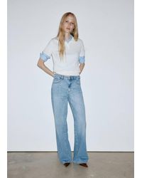 Mango - Jeans Danila Wide Leg Vita Alta Blu Medio - Lyst
