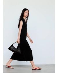 Mango - V-Neck Knitted Dress - Lyst