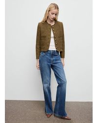 Mango - Tweed Jacket With Jewel Buttons Khaki - Lyst