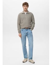 Mango - Microstructure Sweater With Zipper Collar - Lyst