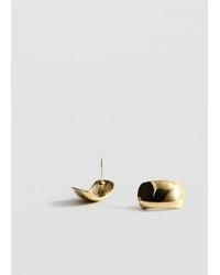 Mango - Embossed Stainless Steel Earrings - Lyst