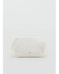 Mango - Checked Cotton Wash Bag - Lyst