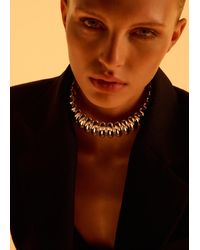 Mango - Rigid Embossed Choker Collar - Lyst