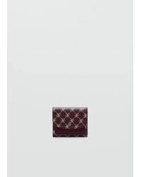 Mango - Medium Wallet With Logo Print Flap - Lyst