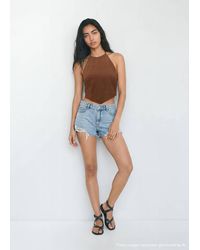MANGO TEEN - Frayed Detail Shorts - Lyst