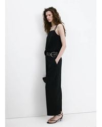 Mango - Lyocell Trousers With Belt - Lyst