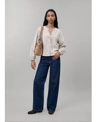 MANGO TEEN - Cotton Check Blouse With Bow - Lyst