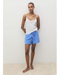 Mango - Pyjama-Top Aus Baumwolle Mit Streifen - Lyst