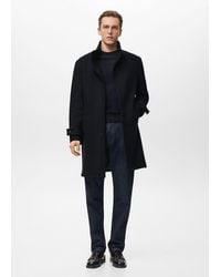 Mango - Wool Funnel Neck Coat - Lyst