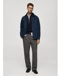 Mango - Straight-Fit Pleated Trousers - Lyst