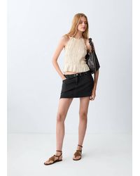 MANGO TEEN - Studded Denim Skirt - Lyst