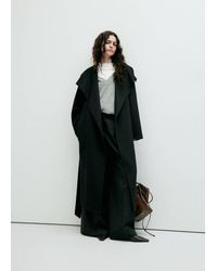 Mango - Handmade Wool Coat With Belt - Lyst