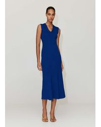 Mango - V-Neck Knitted Dress - Lyst