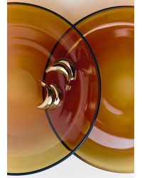 Mango - Embossed Semi-Hoop Earrings - Lyst