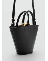 Mango - Mini Shopper Bag With Metallic Detail - Lyst