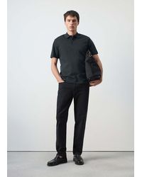 Mango - 100% Cotton Fine-Knit Polo Shirt - Lyst