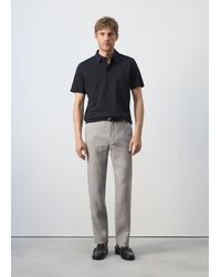 Mango - Slim Fit Cotton Piqué Blend Polo - Lyst