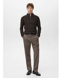 Mango - Gerippter Pullover Mit Zip-Kragen - Lyst