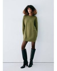 Mango - Long-Sleeved Knit Dress - Lyst