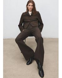 Mango - Stiefelette Mit Blockabsatz Und Runder Spitze - Lyst