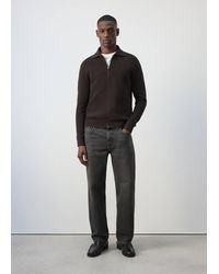Mango - 100% Cotton Zip-Up Cardigan - Lyst