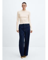 Mango - Knitted Cropped Sweater - Lyst