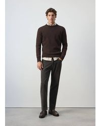 Mango - Knitted Wool Blend Sweater - Lyst