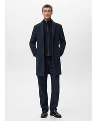 Mango - Wool Coat With Detachable Inner Collar - Lyst