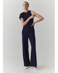 Mango - Long Jumpsuit With Asymmetrical Sleeves - Lyst