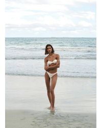 Mango - Textured Bandeau Bikini Top - Lyst