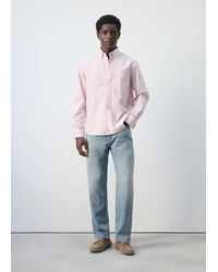 Mango - 100% Cotton Relaxed Fit Striped Shirt - Lyst