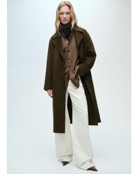 Mango - Handmade Long Coat With Belt - Lyst
